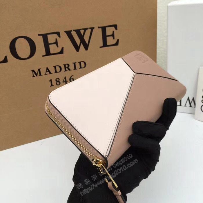 LOEWE錢包 122N89 頭層皮幾何錢包 羅意威原單長錢包  sl2047